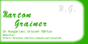 marton grainer business card